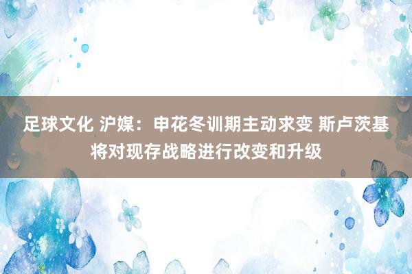 足球文化 沪媒：申花冬训期主动求变 斯卢茨基将对现存战略进行改变和升级