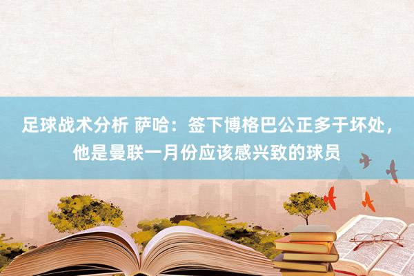 足球战术分析 萨哈：签下博格巴公正多于坏处，他是曼联一月份应该感兴致的球员