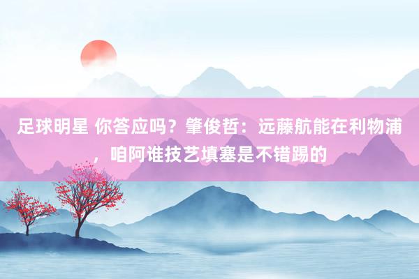 足球明星 你答应吗？肇俊哲：远藤航能在利物浦，咱阿谁技艺填塞是不错踢的