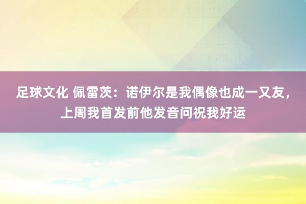 足球文化 佩雷茨：诺伊尔是我偶像也成一又友，上周我首发前他发音问祝我好运