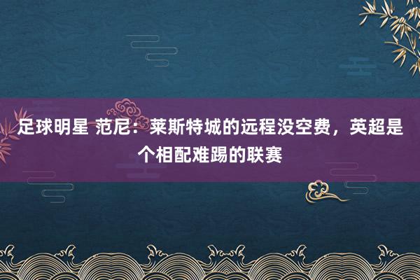 足球明星 范尼：莱斯特城的远程没空费，英超是个相配难踢的联赛